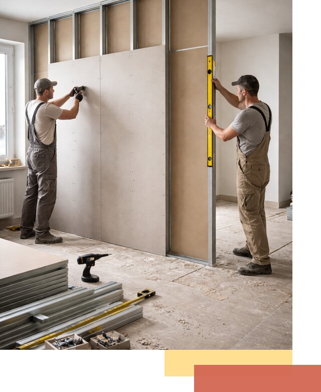 Зонирующая перегородка из гипсокартона под ключ в Рыбинске