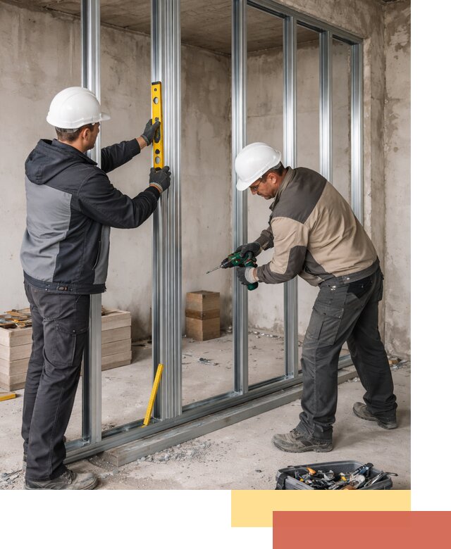 Монтаж каркаса перегородки из профиля в Рыбинске