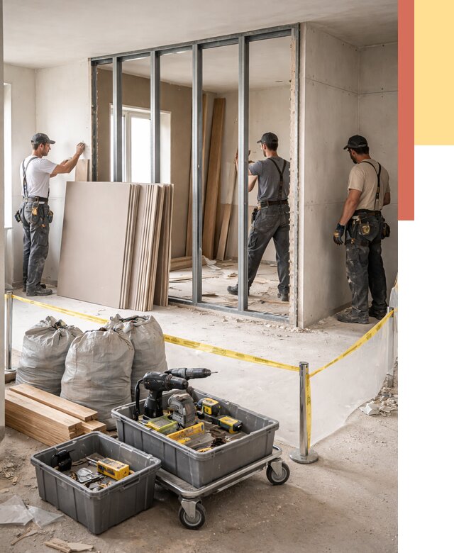 Перенос гипсокартонной перегородки в Рыбинске под ключ от 4684 руб. | Демонтаж и монтаж – ОТДЕЛОЧНИК-Рбн