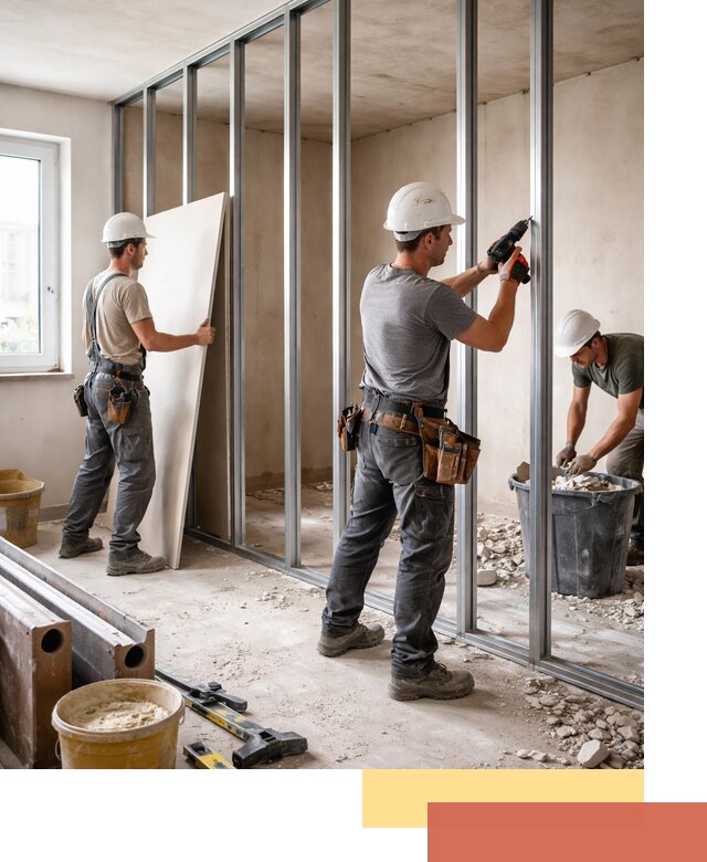 Перенос гипсокартонной перегородки в Рыбинске профессионально и быстро