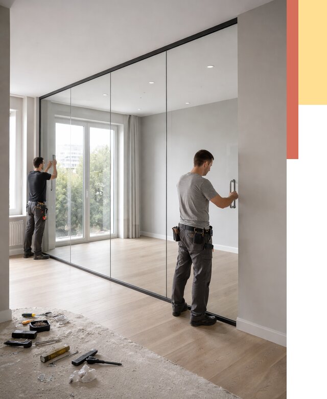 Изготовление стеклянных перегородок в Рыбинске от 12854 руб. под ключ | ОТДЕЛОЧНИК-Рбн