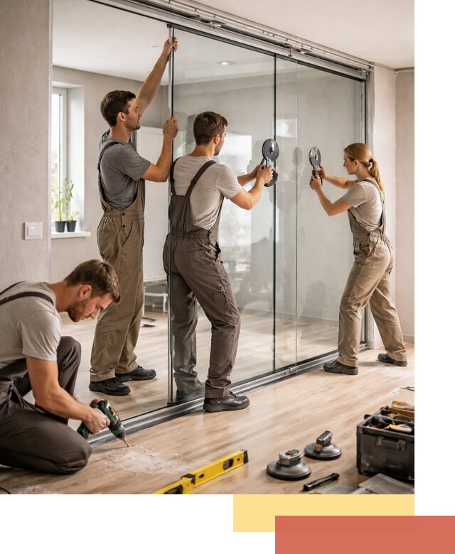 Изготовление стеклянных перегородок на заказ в Рыбинске