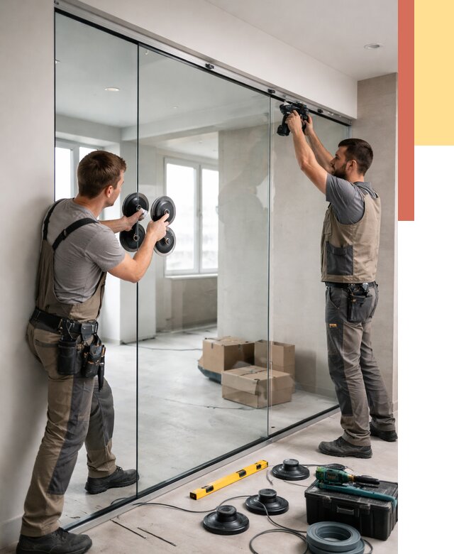 Монтаж стеклянных перегородок в Рыбинске от 6765 руб. | ОТДЕЛОЧНИК-Рбн