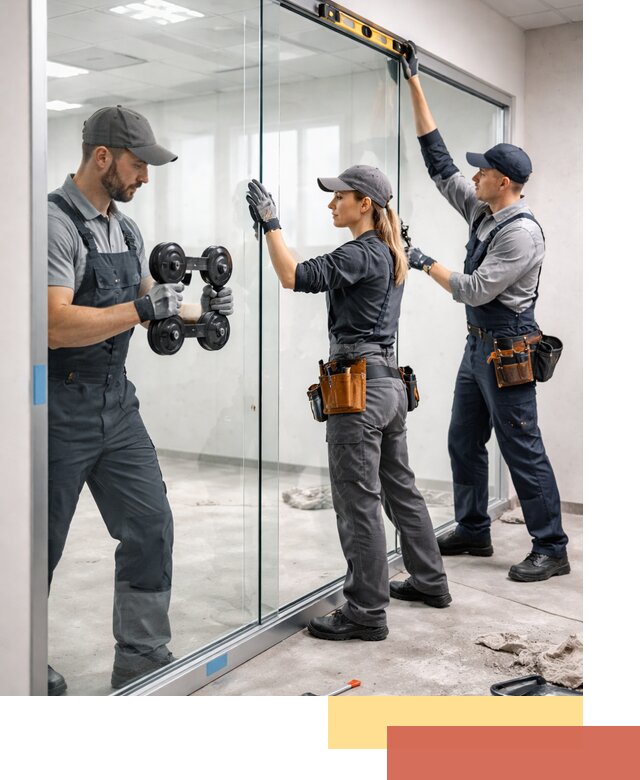 Профессиональный монтаж стеклянных перегородок в Рыбинске