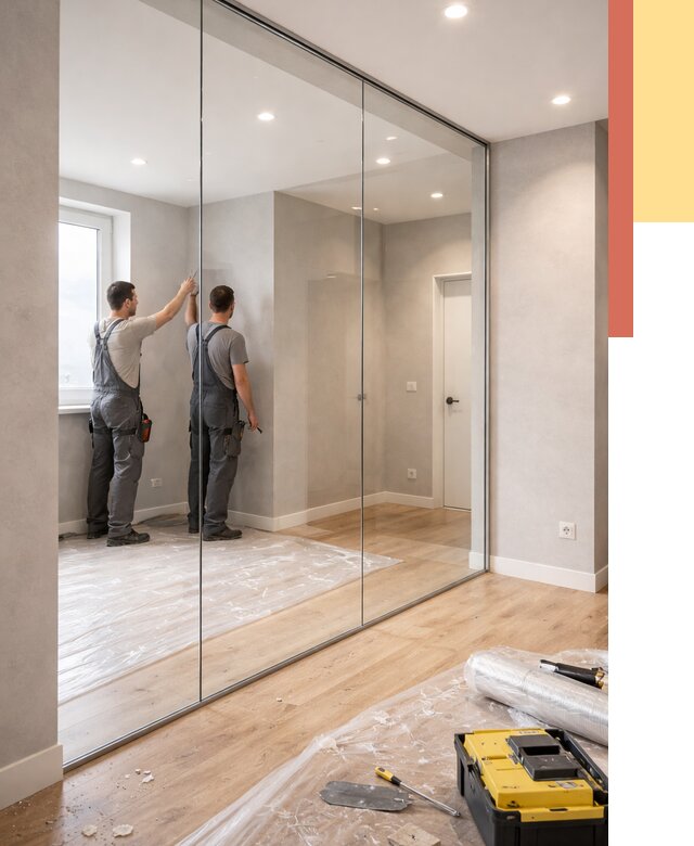 Безрамные стеклянные перегородки в Рыбинске — монтаж от 9888 руб. | ОТДЕЛОЧНИК-Рбн