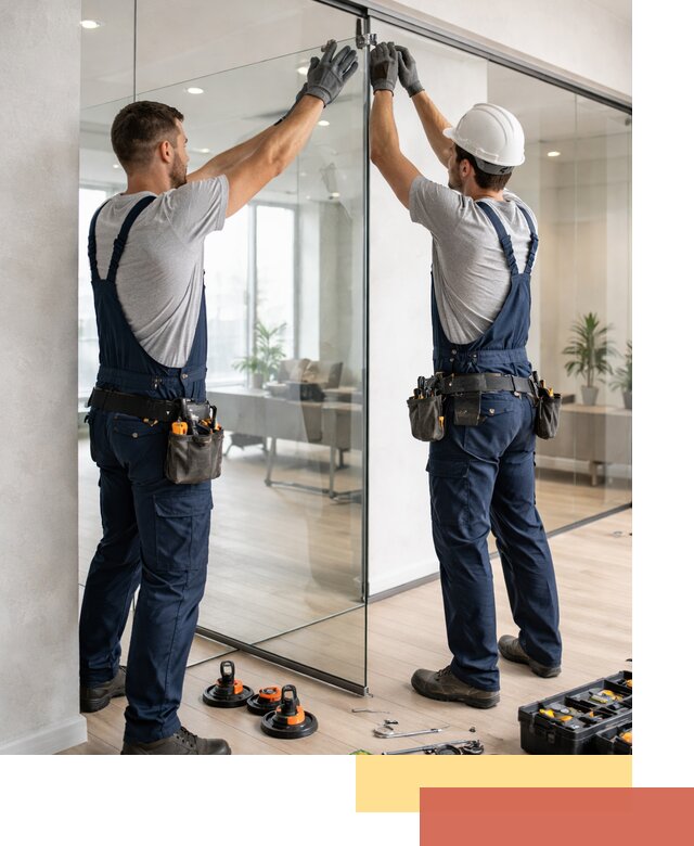 Безрамные стеклянные перегородки под ключ в Рыбинске