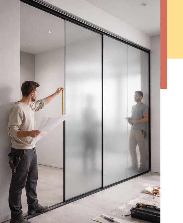 Матовые стеклянные перегородки в Рыбинске от 8847 руб. — монтаж и установка | ОТДЕЛОЧНИК-Рбн