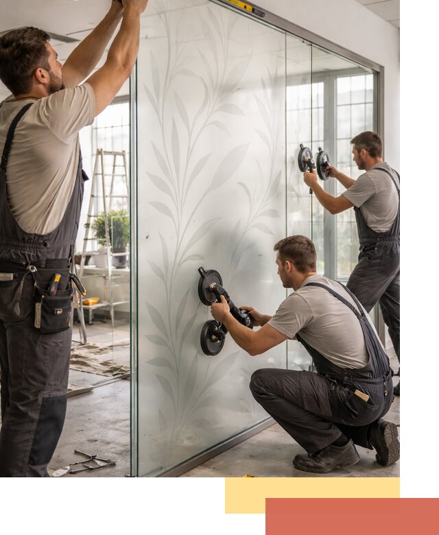 Стеклянные перегородки с рисунком на заказ в Рыбинске