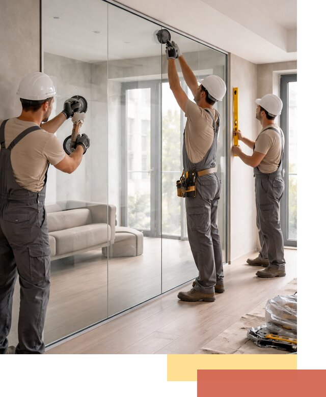 Перегородки из закаленного стекла в Рыбинске для офисов и квартир