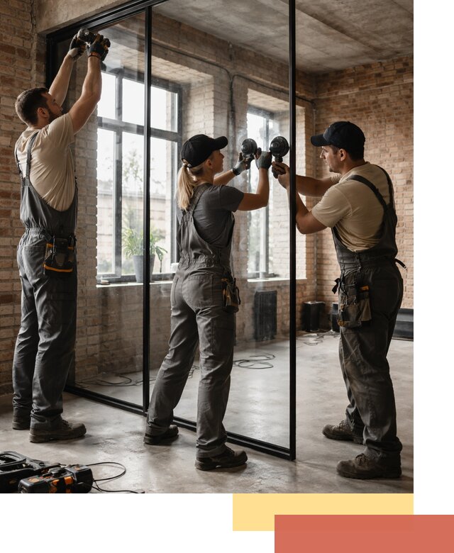 Стеклянные перегородки лофт — изготовление и монтаж в Рыбинске