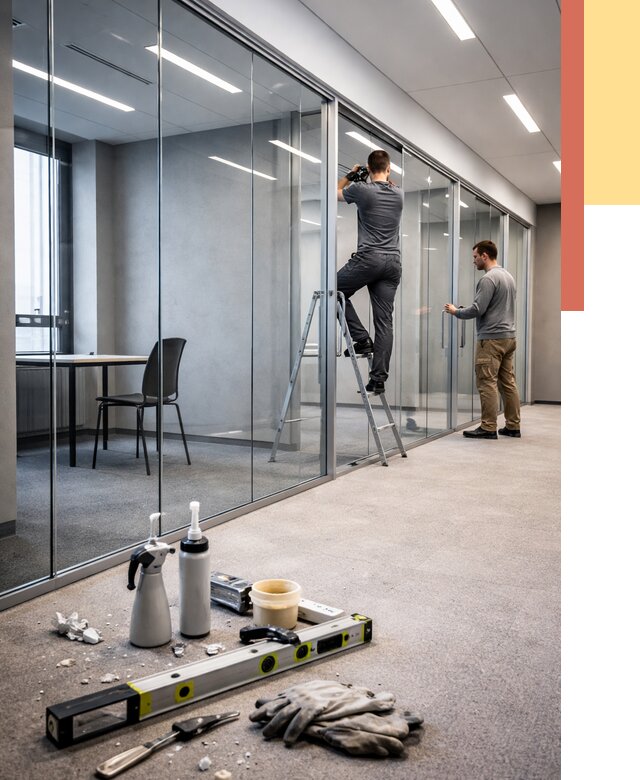 Стеклянные офисные перегородки в Рыбинске от 8847 руб. — монтаж и установка | ОТДЕЛОЧНИК-Рбн