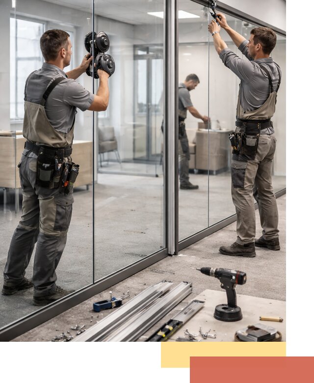 Стеклянные офисные перегородки под ключ в Рыбинске