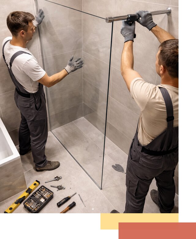 Стеклянные перегородки для душа в Рыбинске — изготовление и монтаж