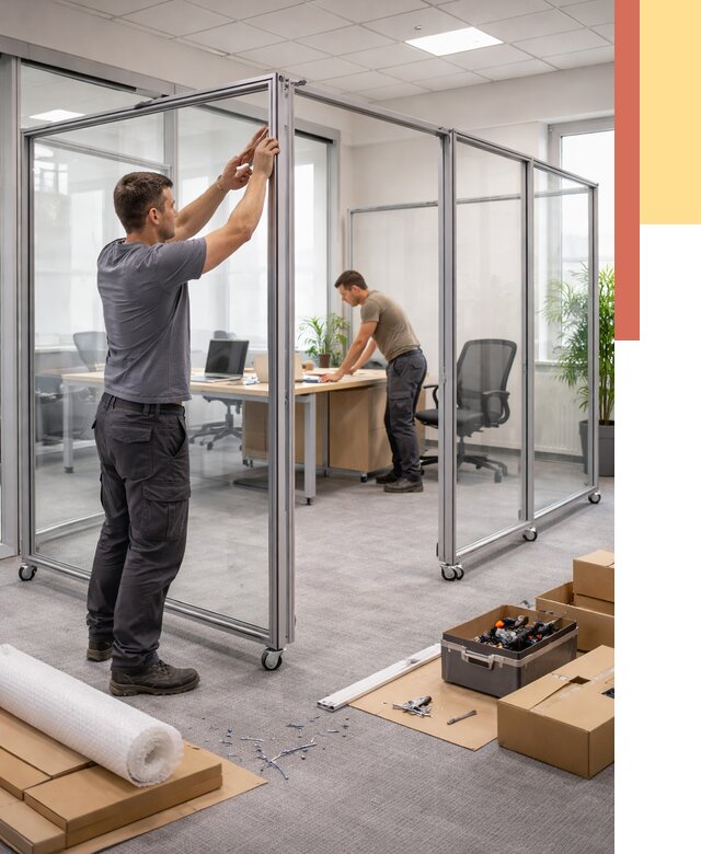 Мобильные офисные перегородки в Рыбинске от 13010 руб. — установка под ключ | ОТДЕЛОЧНИК-Рбн