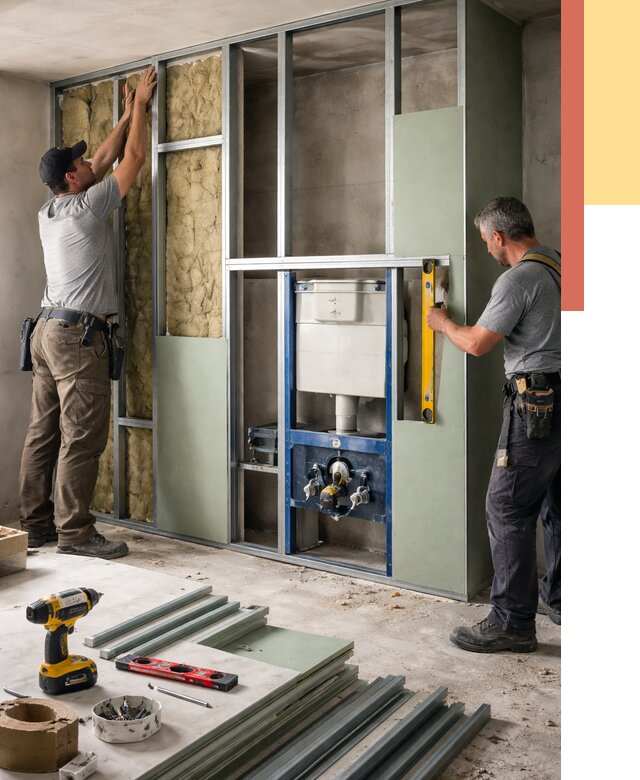 Установка сантехнических перегородок в Рыбинске от 8847 руб. | ОТДЕЛОЧНИК-Рбн