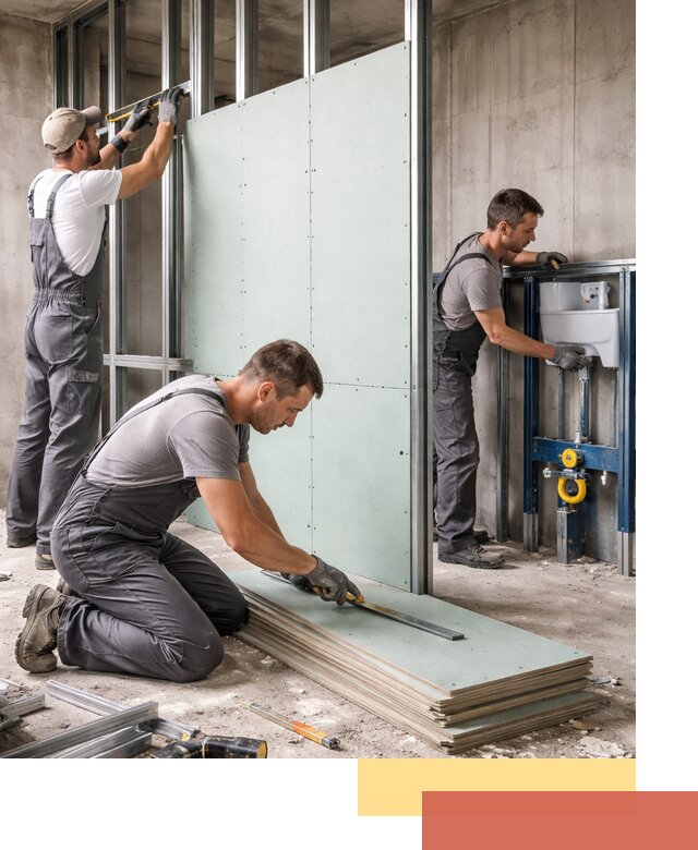 Монтаж и ремонт сантехнических перегородок в Рыбинске