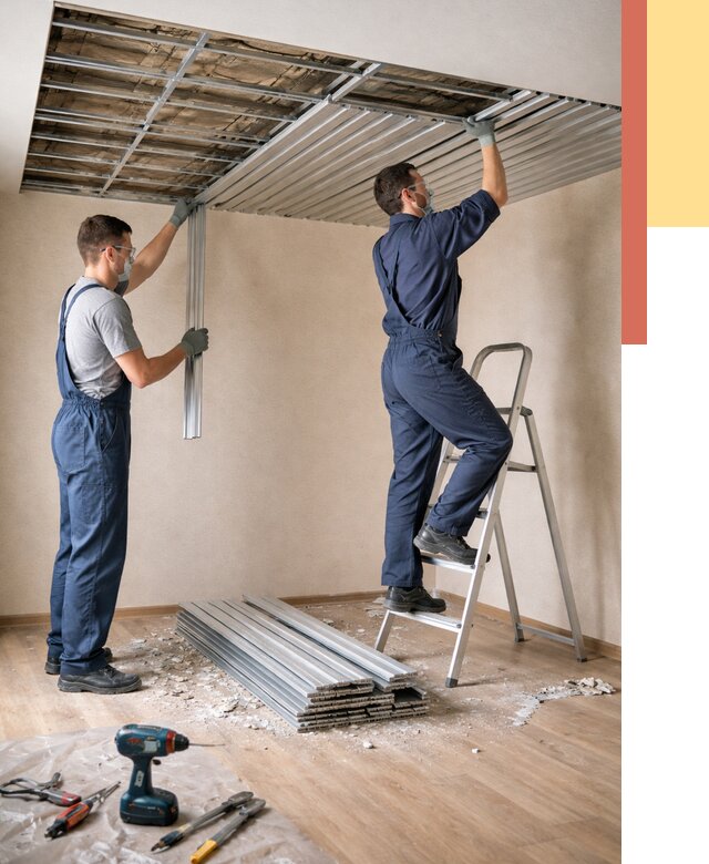 Демонтаж реечного потолка в Рыбинске от 4684 руб. быстро и недорого | ОТДЕЛОЧНИК-Рбн