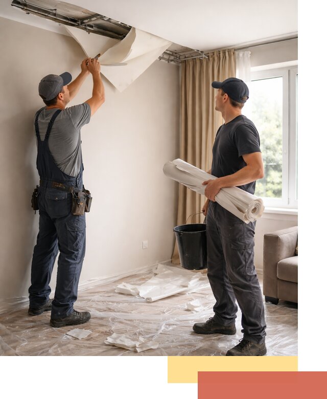 Демонтаж натяжного потолка в Рыбинске быстро и аккуратно