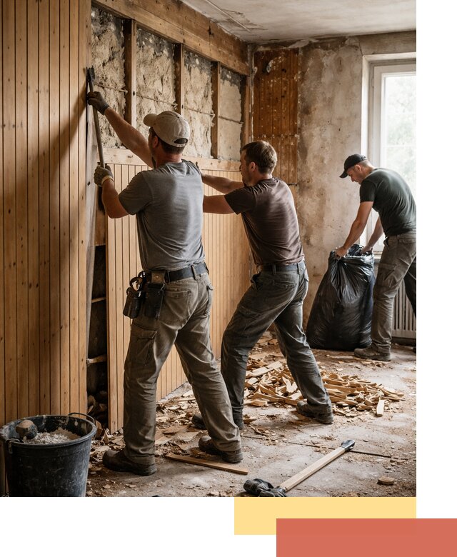 Демонтаж вагонки и вывоз материалов в Рыбинске