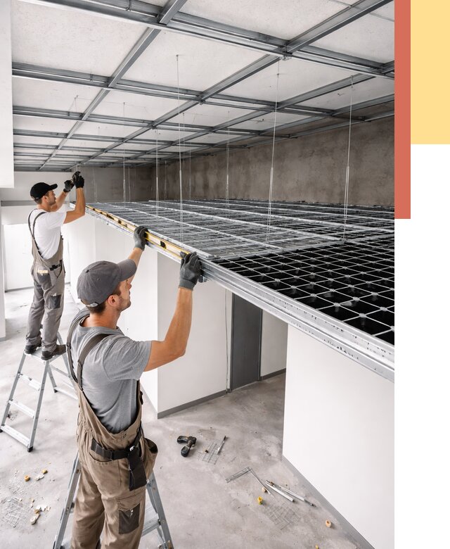 Монтаж потолка грильято в Рыбинске от 468 руб./м² — быстрая сборка под ключ | ОТДЕЛОЧНИК-Рбн