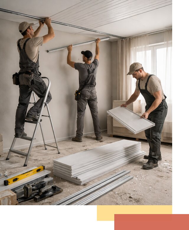 Монтаж потолка из ПВХ панелей в Рыбинске оперативно и качественно