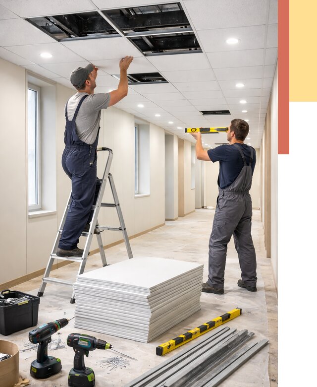 Ремонт потолка Армстронг в Рыбинске от 4684 руб. — быстро и недорого | ОТДЕЛОЧНИК-Рбн