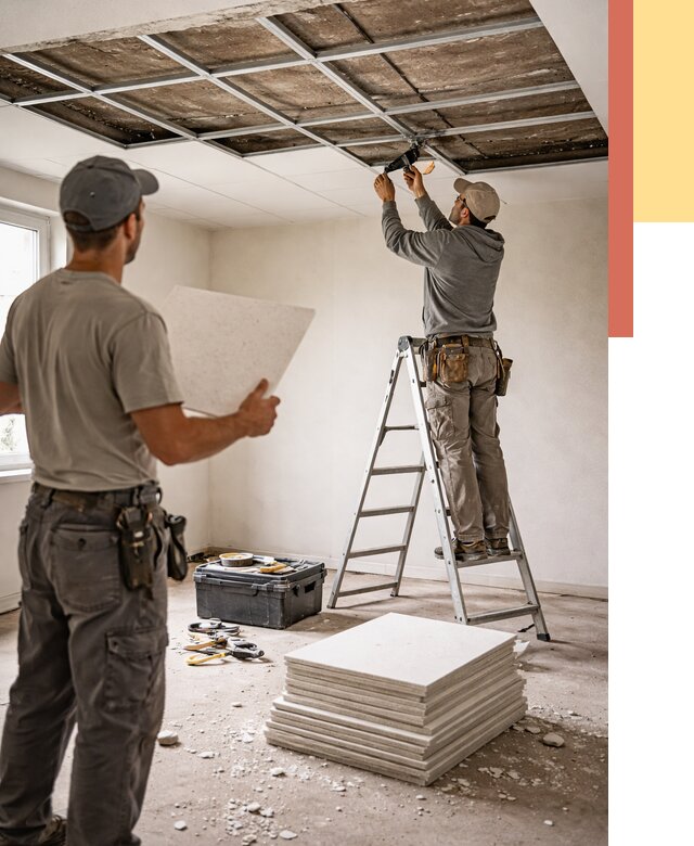 Замена плит подвесного потолка в Рыбинске от 1821 руб. быстро и недорого | ОТДЕЛОЧНИК-Рбн