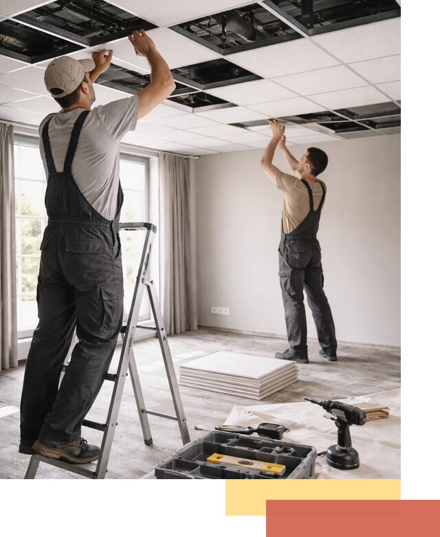 Замена плит подвесного потолка в Рыбинске быстро и качественно