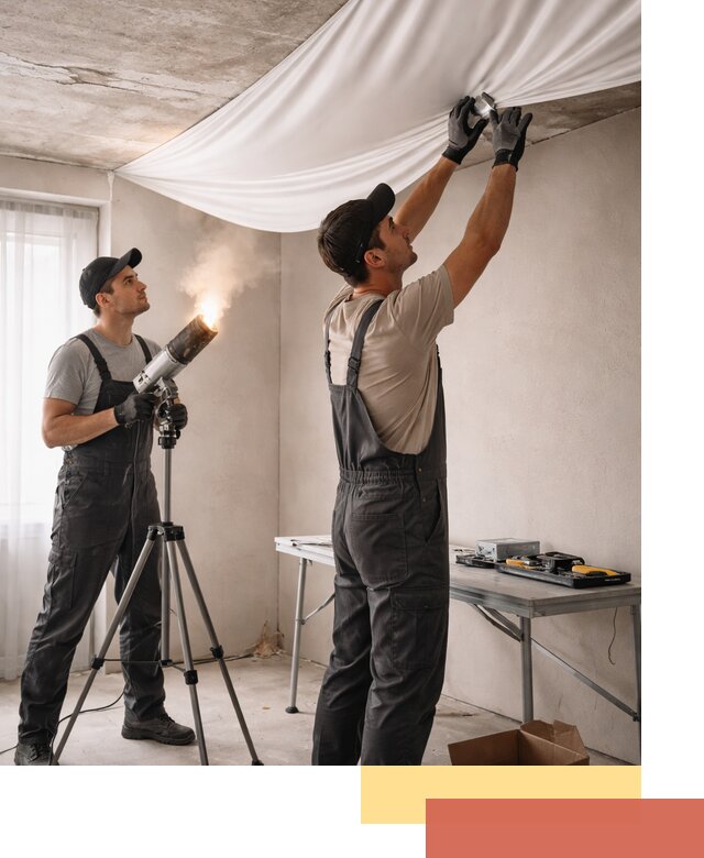 Установка натяжного потолка под ключ в Рыбинске