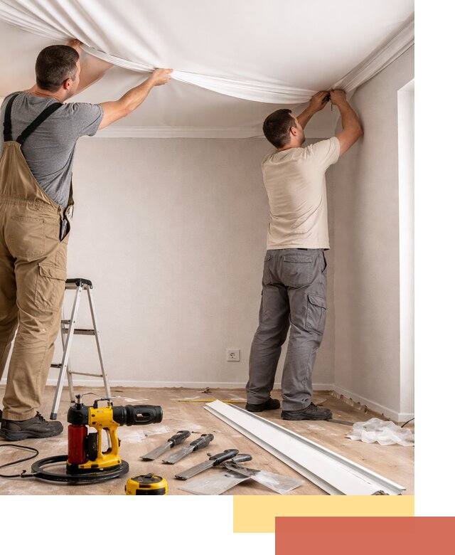 Монтаж ПВХ натяжного потолка в Рыбинске качественно и быстро