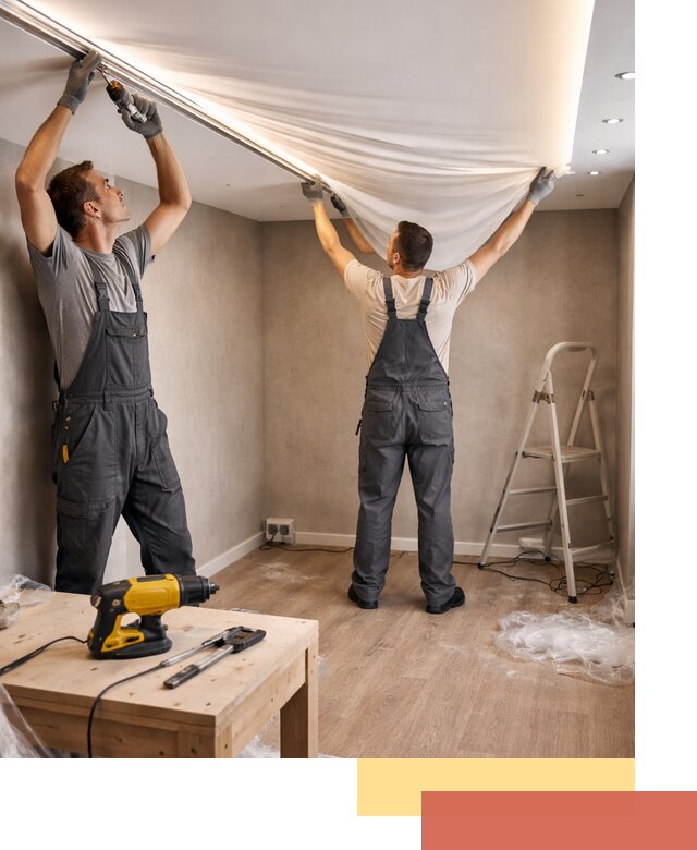 Монтаж натяжного потолка с подсветкой в Рыбинске цена и сроки