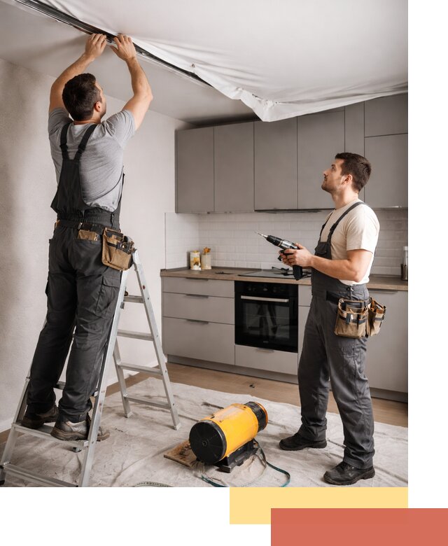 Монтаж натяжного потолка на кухне в Рыбинске