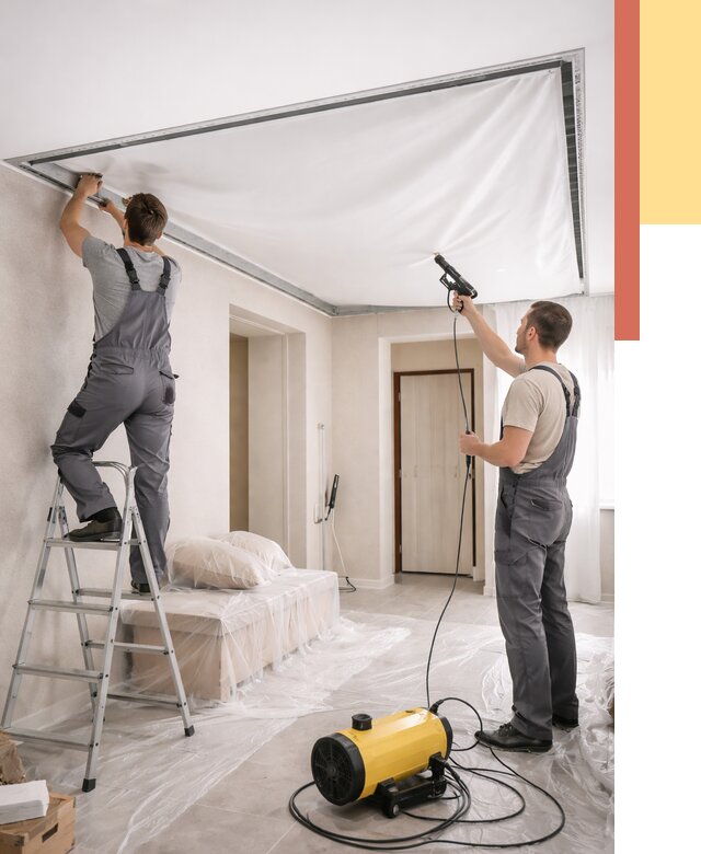 Монтаж натяжного потолка в прихожей в Рыбинске от 2758 руб. под ключ | ОТДЕЛОЧНИК-Рбн