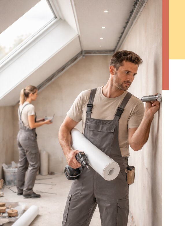 Монтаж натяжного потолка на мансарде в Рыбинске от 3643 руб. | ОТДЕЛОЧНИК-Рбн