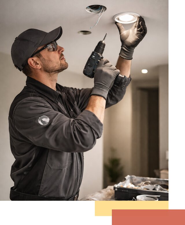 Установка точечных светильников в натяжной потолок в Рыбинске