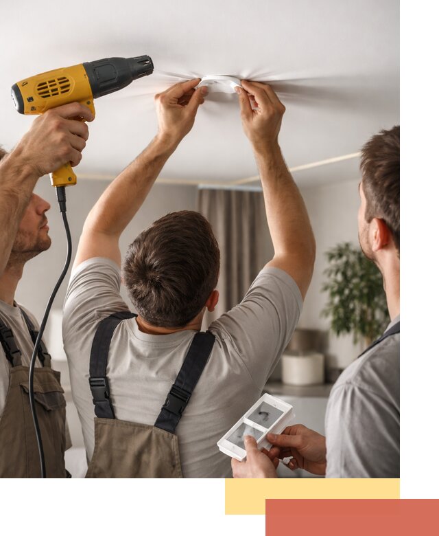 Ремонт прокола полотна натяжного потолка в Рыбинске