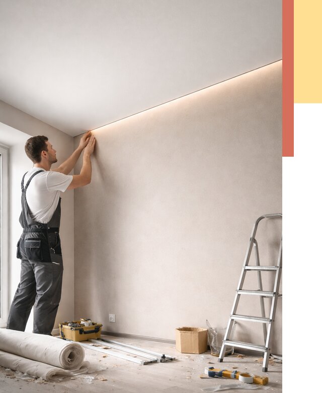 Теневые натяжные потолки в Рыбинске от 8535 руб. под ключ | ОТДЕЛОЧНИК-Рбн