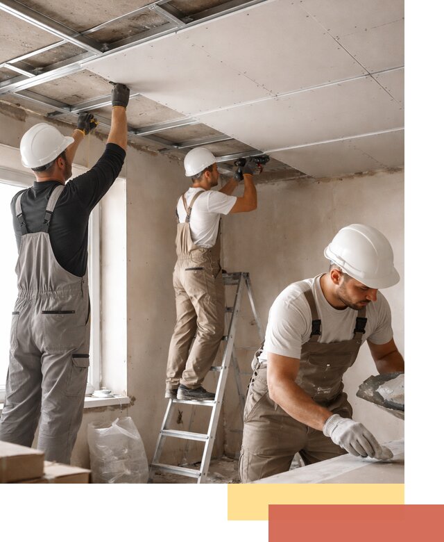 Одноуровневый потолок из гипсокартона в Рыбинске — монтаж и отделка