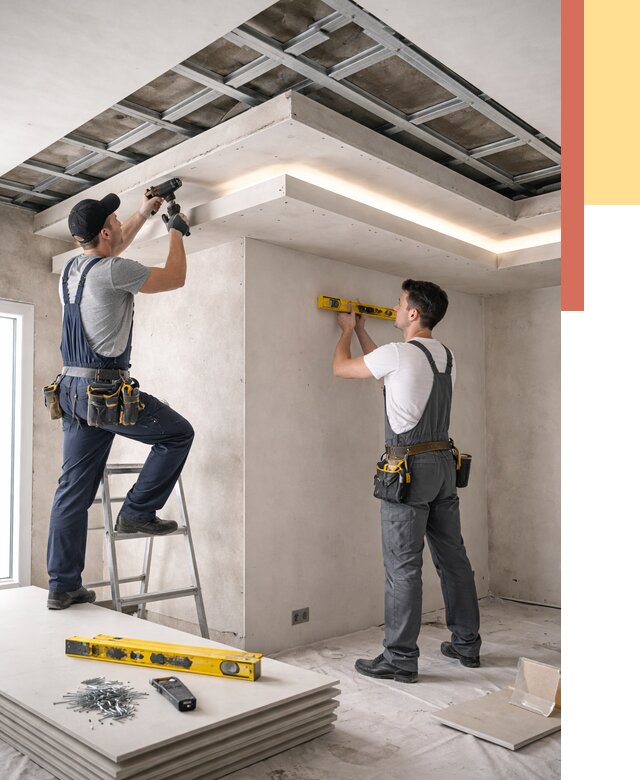 Двухуровневый потолок из гипсокартона в Рыбинске от 1509 руб. под ключ | ОТДЕЛОЧНИК-Рбн