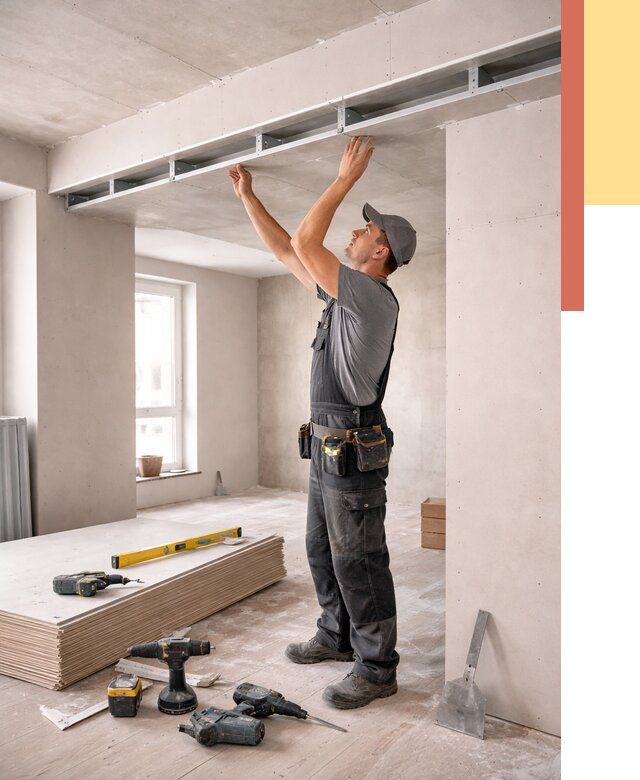 Потолок из гипсокартона с нишей в Рыбинске от 1301 руб. под ключ | ОТДЕЛОЧНИК-Рбн