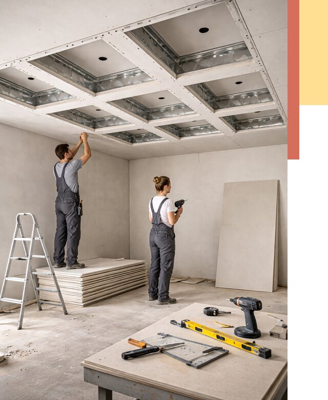 Кессонный потолок из гипсокартона в Рыбинске от 1925 руб. — монтаж и под ключ | ОТДЕЛОЧНИК-Рбн