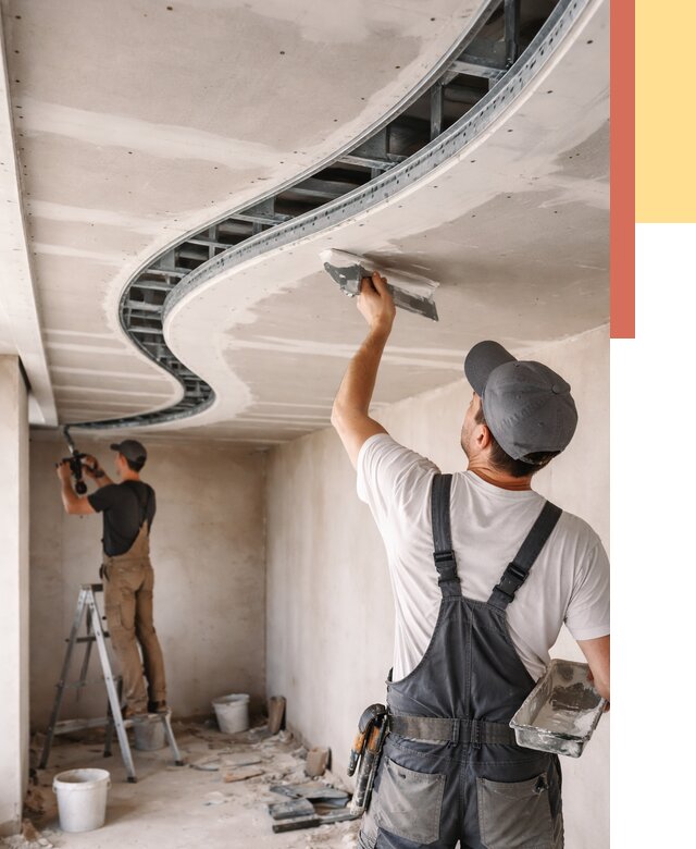 Криволинейный потолок из гипсокартона в Рыбинске от 2186 руб./м2 | ОТДЕЛОЧНИК-Рбн