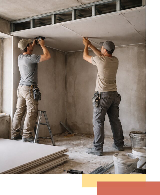 Короб из гипсокартона на потолке под ключ в Рыбинске