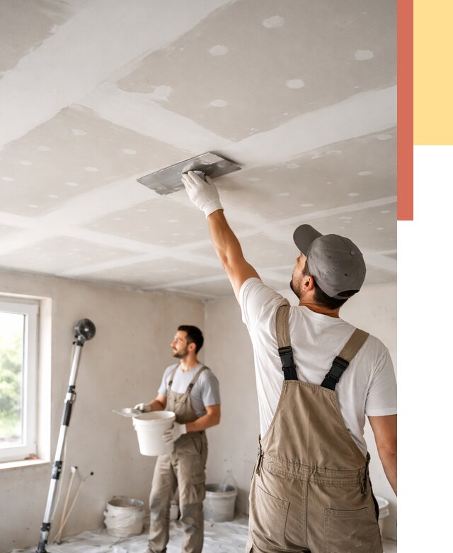 Шпаклевка потолка из гипсокартона в Рыбинске от 3331 руб./м2 — услуги под ключ | ОТДЕЛОЧНИК-Рбн