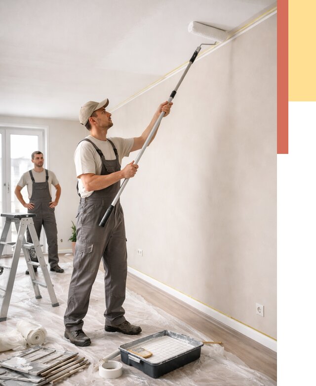 Покраска потолка из гипсокартона в Рыбинске от 4684 руб./м2 — услуги под ключ | ОТДЕЛОЧНИК-Рбн