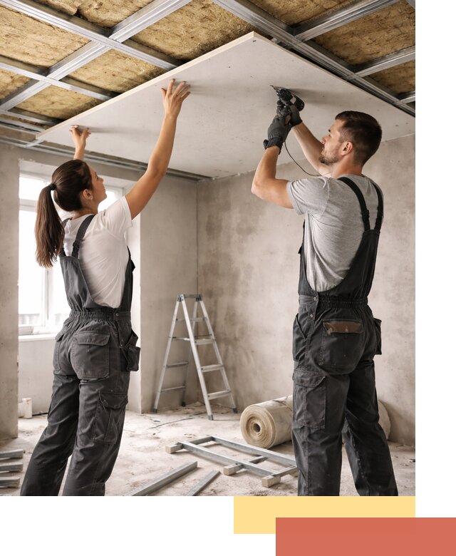 Звукоизоляция потолка из ГКЛ в Рыбинске профессионально и надежно