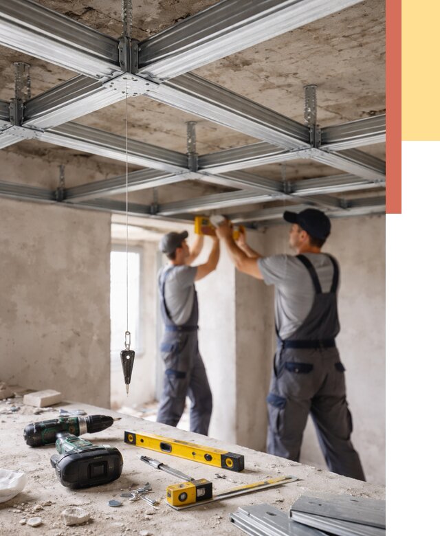 Монтаж каркаса потолка из профиля в Рыбинске от 4684 руб. — услуги ОТДЕЛОЧНИК-Рбн