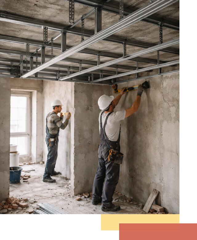 Монтаж каркаса потолка из профильного профиля в Рыбинске