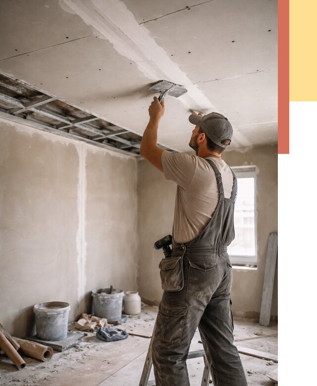 Ремонт потолка из гипсокартона в Рыбинске от 677 руб./м² — быстро и недорого | ОТДЕЛОЧНИК-Рбн