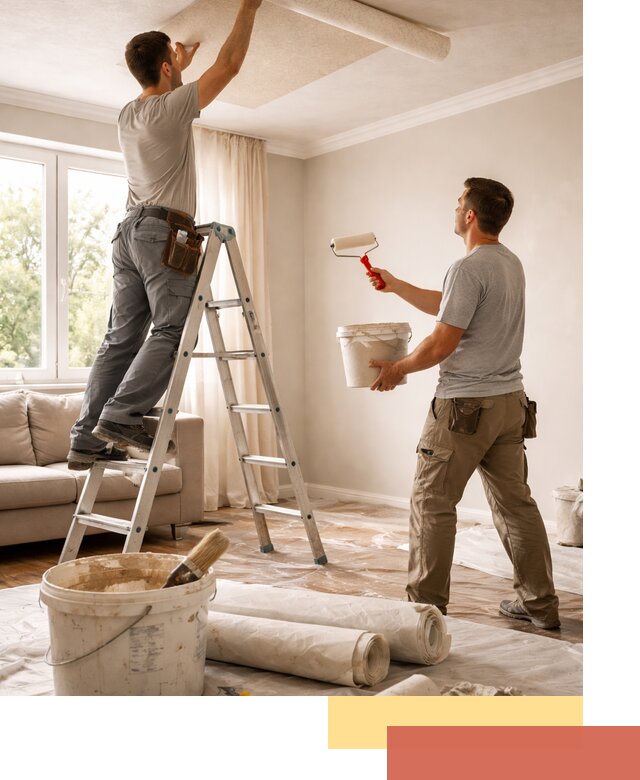 Поклейка обоев на потолок в Рыбинске — качественно и быстро